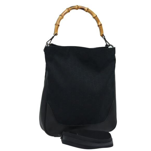GUCCI Bamboo GG Canvas Hand Bag Black 001 4058 001 4058 - Picture 1 of 16